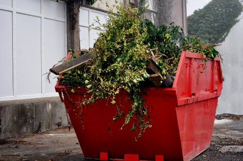 Professional garden waste team at work